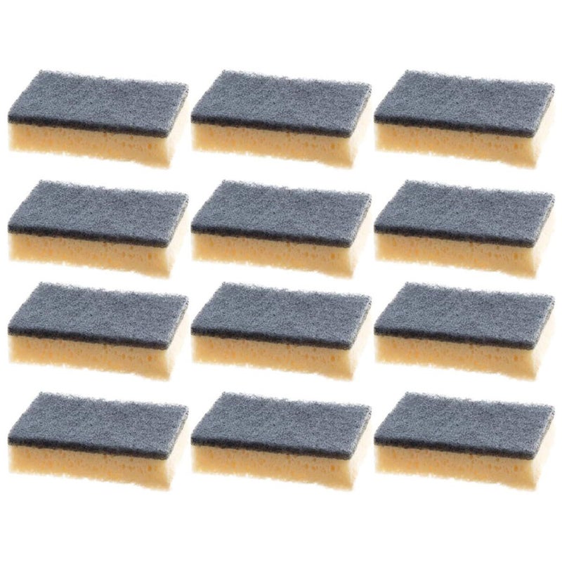 12pcs Dual Sided Kitchen Sponges High Density Dark Gray Decontamination Sponge Set - Image 2