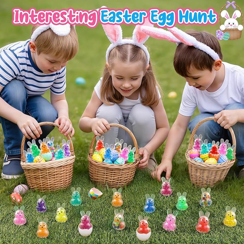 حشوات بيض عيد الفصح للاطفال والكبار، كرات ضغط اسفنجية على شكل ارنب للاطفال والكبار، العاب اسفنجية على شكل ارانب، سلة عيد الفصح، هدايا الحفلات 24 قطعة - Image 4