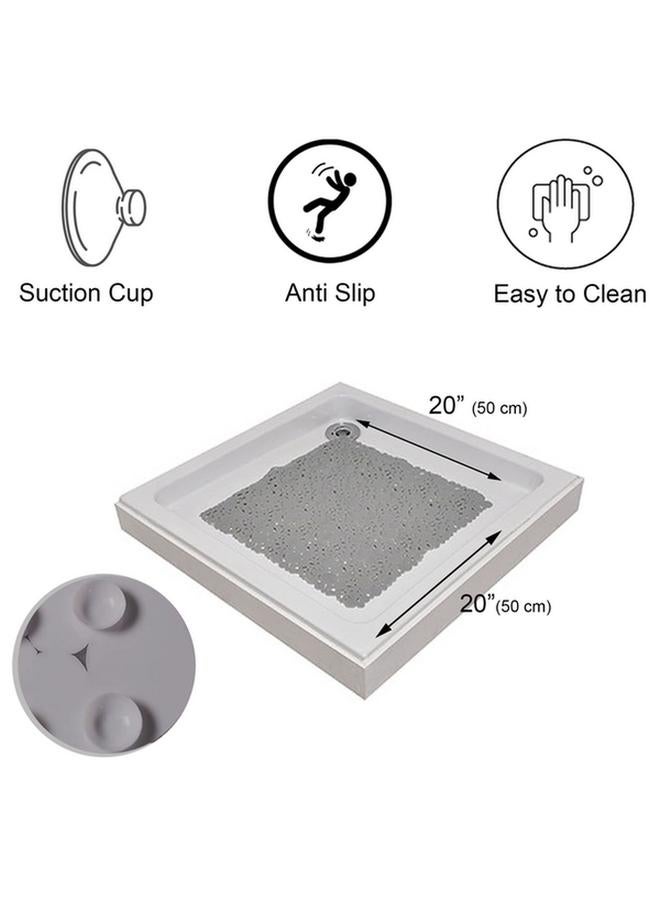 EVIDECO PVC Non-Slip Square Shaped Shower Mat with Bubbles Pearl 50 x 50cm 7216182 - Image 4