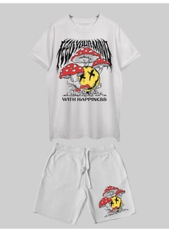 THREADCURRY THREADCURRY Feed Your Mind Printed Co-ord Set for Men - Half Sleeve Oversized T-Shirt and Shorts  - Image 1