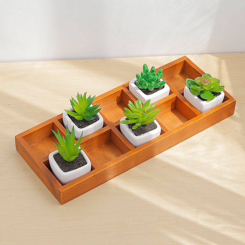 Planter tray Compartment Flowerpot Tray Trinket Tray Wood Tray - Image 5