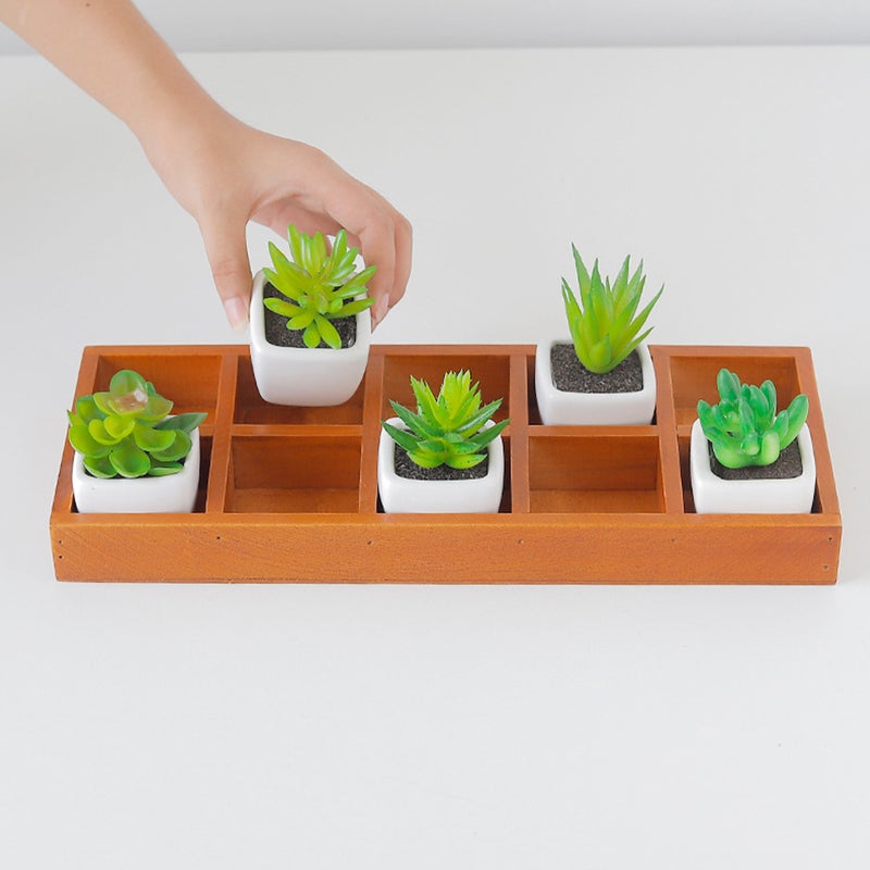 Planter tray Compartment Flowerpot Tray Trinket Tray Wood Tray - Image 3