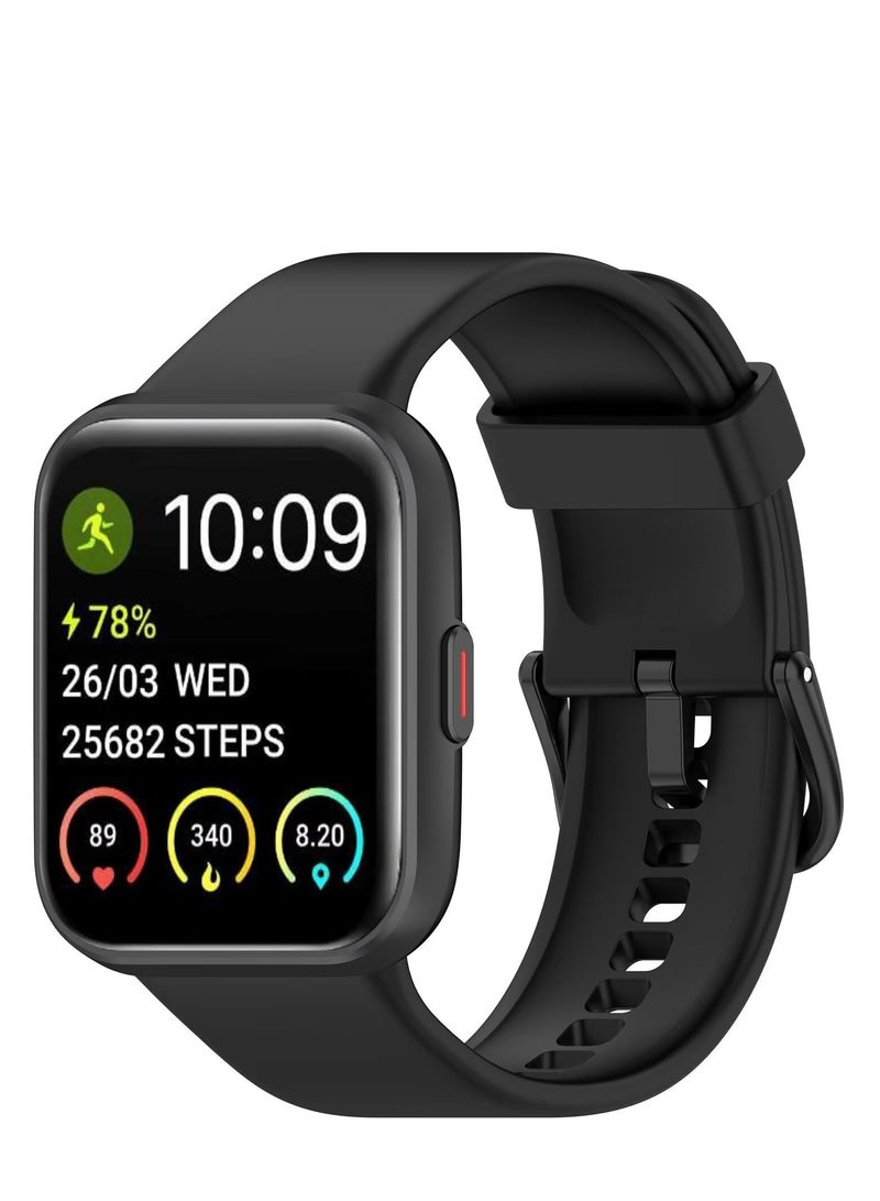 Watch Strap Compatible with SKG V7 Pro/SKG V7 TPU Silicone Soft and Comfortable Replacement Wristband Bands Bracelet (Black) - Image 1