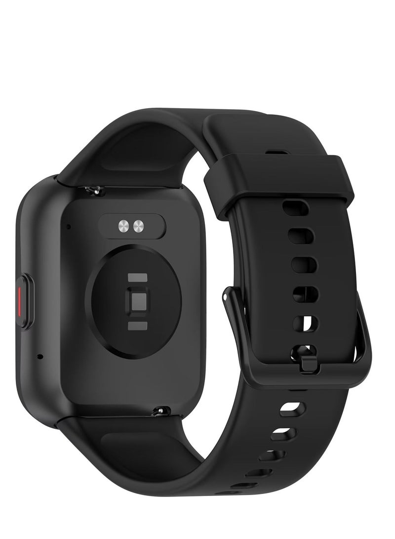 Watch Strap Compatible with SKG V7 Pro/SKG V7 TPU Silicone Soft and Comfortable Replacement Wristband Bands Bracelet (Black) - Image 2