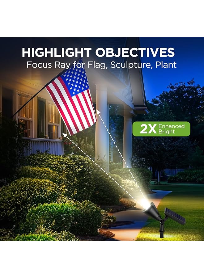 erorex Solar Lights For Outside Solar Lights Outdoor Waterproof Solar Garden Yard Spot Lights Spotlight Pathway Landscape Lighting Wall Light Auto On Off Pack Of 6 White - Image 3