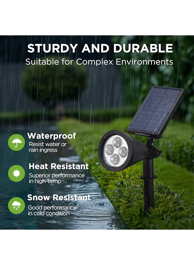 erorex Solar Lights For Outside Solar Lights Outdoor Waterproof Solar Garden Yard Spot Lights Spotlight Pathway Landscape Lighting Wall Light Auto On Off Pack Of 6 White - Image 5