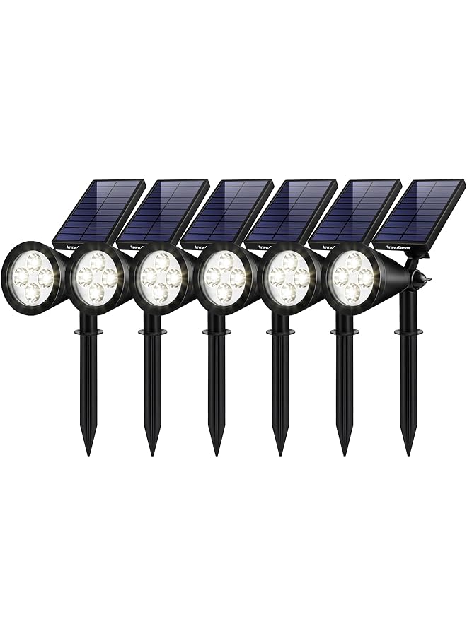 erorex Solar Lights For Outside Solar Lights Outdoor Waterproof Solar Garden Yard Spot Lights Spotlight Pathway Landscape Lighting Wall Light Auto On Off Pack Of 6 White - Image 1