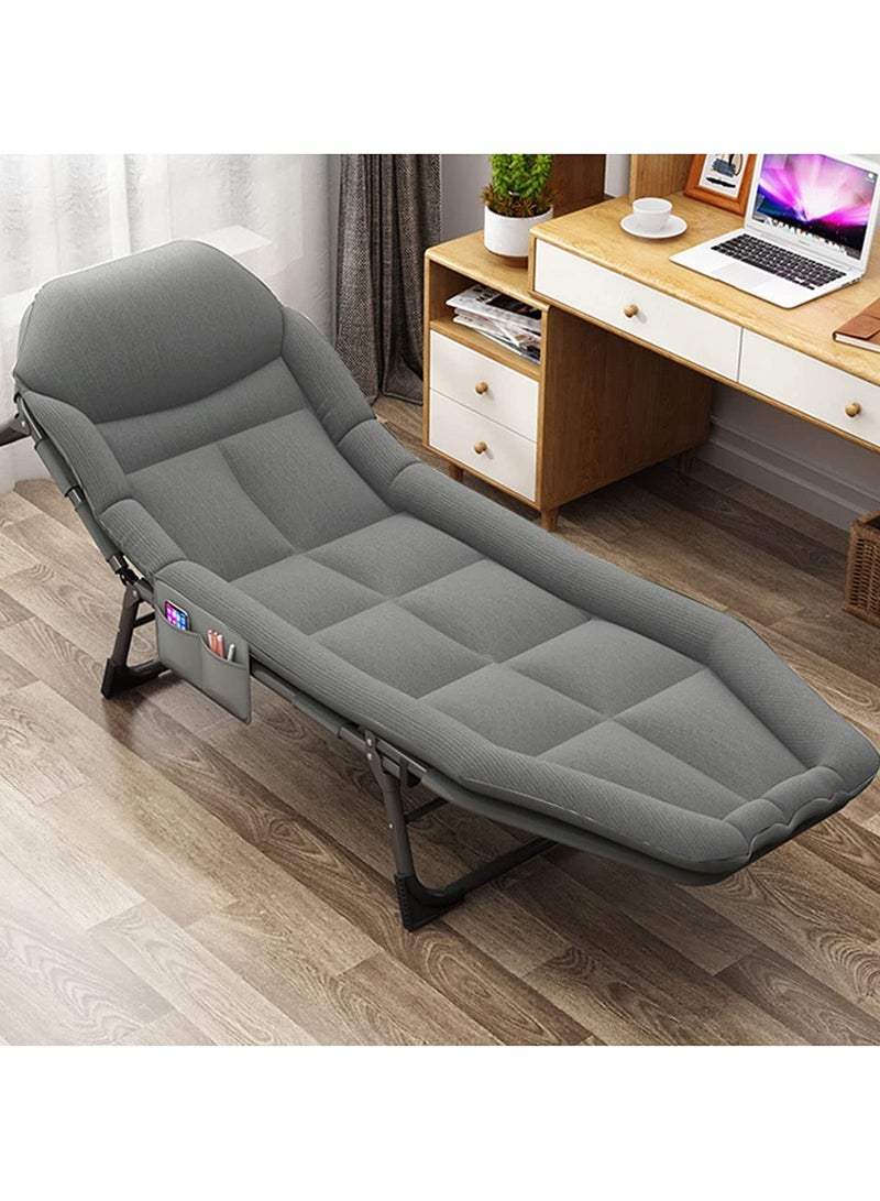 DubaiGallery Camping Cot, Camping Cot for Adults, 5 Fold Portable Folding Outdoor Lounge Chairs, Soft Pillows and Side Pockets, Perfect Sleeping Cot for Outdoor Travel/Sunbathing/Camping  - Image 3
