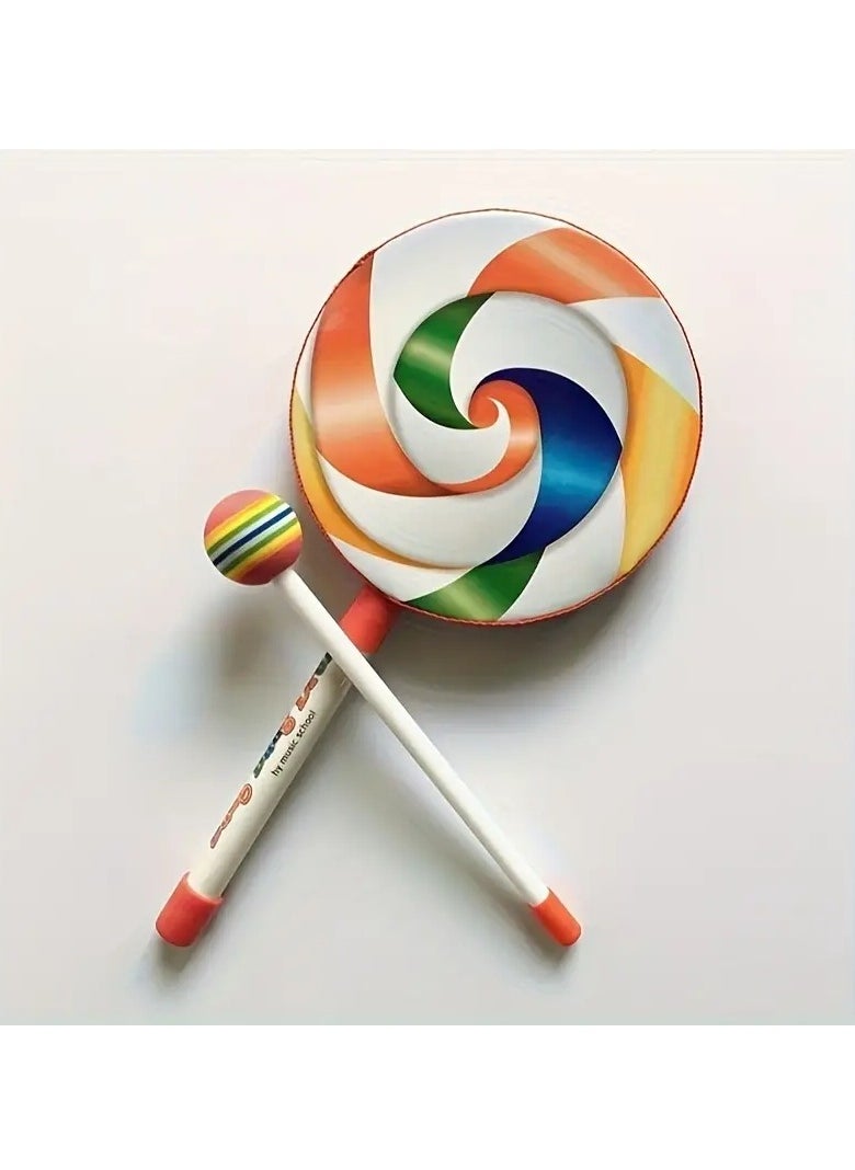 Gonice - Musical Instrument Supplies Hand Knocking Drum Orff Music Early Education Musical Instrument Music Toy Lollipop Drum - Image 1