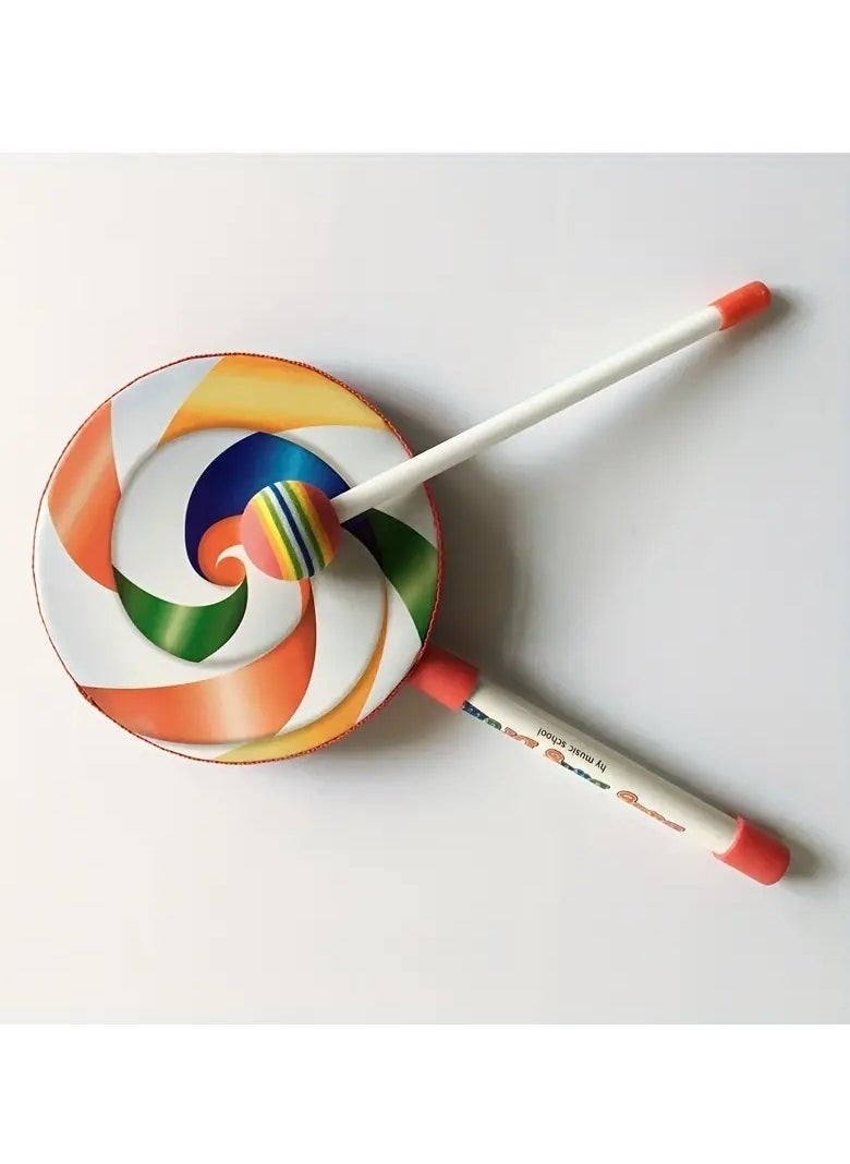 Gonice - Musical Instrument Supplies Hand Knocking Drum Orff Music Early Education Musical Instrument Music Toy Lollipop Drum - Image 1