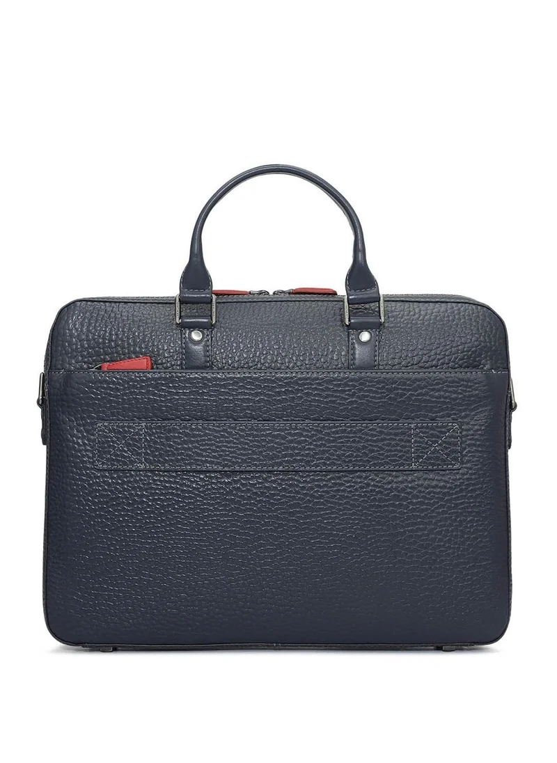Da Milano Da Milano Genuine Leather Blue Laptop Bag