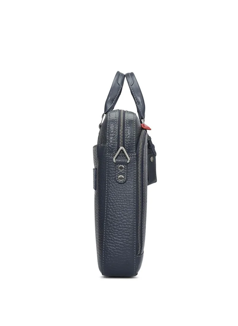 Da Milano Da Milano Genuine Leather Blue Laptop Bag