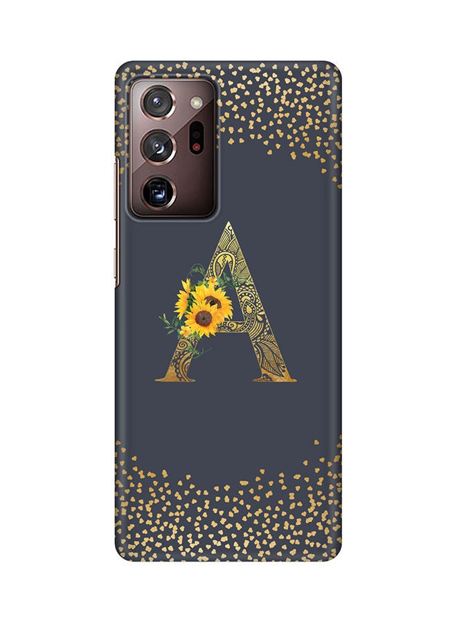 Stylizedd Monogram Slim Cover for Samsung Galaxy Note 20 Ultra Case Custom Initials Letter Floral Pattern Snap Series Mobile Cover Matte Alphabet  - A (Grey) - Image 1