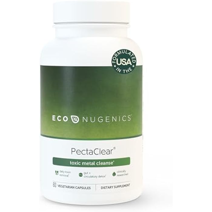 EcoNugenics PectaClear Detox Supplement for Toxic Metal Cleanse – Naturally & Safely Eliminates Toxins for Gut, Liver & Kidney Detox & Repair – Helps with Energy, Weight, Hormone Balance – 60 Capsules - Image 1