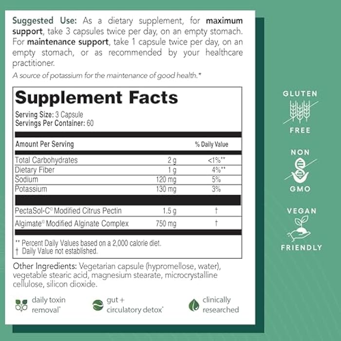 EcoNugenics PectaClear Detox Supplement for Toxic Metal Cleanse – Naturally & Safely Eliminates Toxins for Gut, Liver & Kidney Detox & Repair – Helps with Energy, Weight, Hormone Balance – 60 Capsules - Image 4
