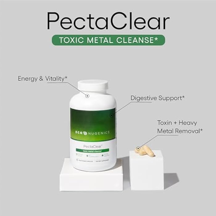 EcoNugenics PectaClear Detox Supplement for Toxic Metal Cleanse – Naturally & Safely Eliminates Toxins for Gut, Liver & Kidney Detox & Repair – Helps with Energy, Weight, Hormone Balance – 60 Capsules - Image 2
