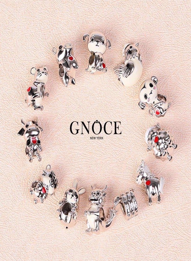 GNOCE Chicken Charm Bead Sterling Silver Diligent and Hard Working Zodiac Signs Animal Charm Bead Fit Bracelet/Necklace Jewelry Gift for Women Mens - Image 5