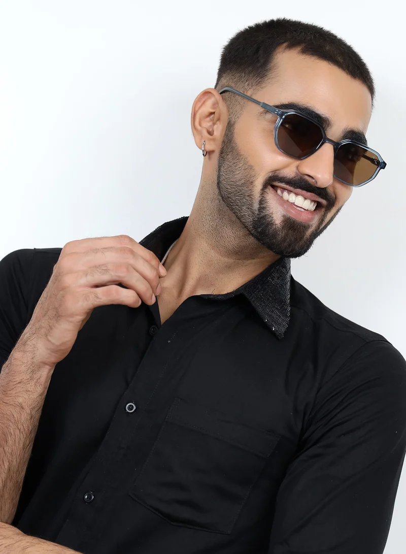 ووجلز Red Pappy Fable Blue Hexagonal Sunglasses