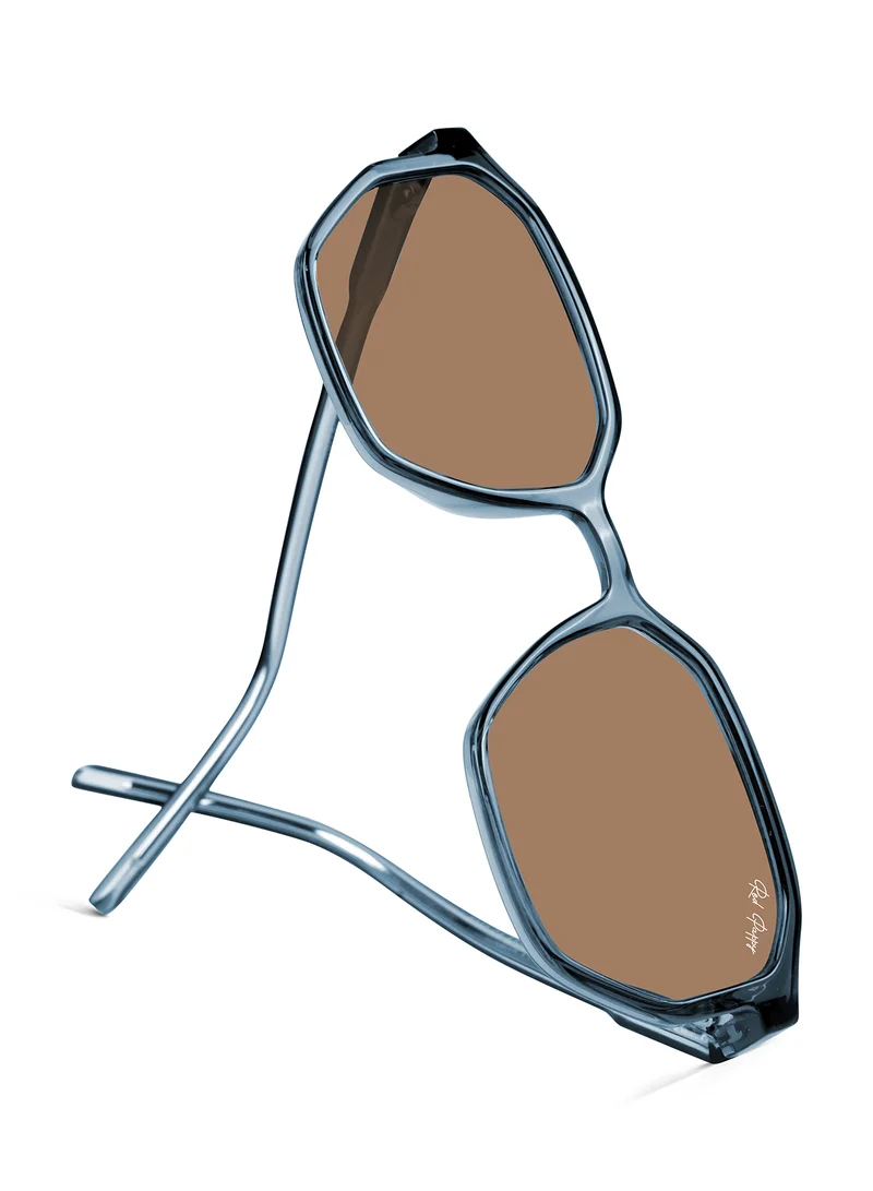 ووجلز Red Pappy Fable Blue Hexagonal Sunglasses