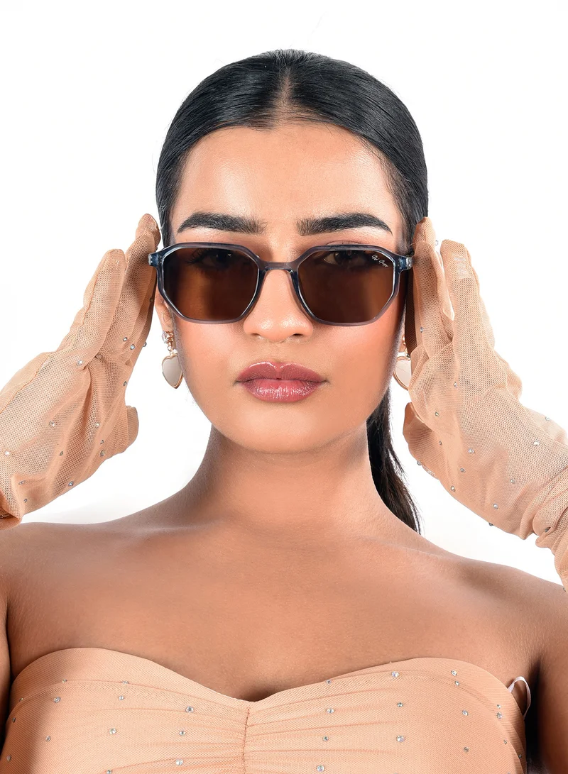 ووجلز Red Pappy Fable Blue Hexagonal Sunglasses