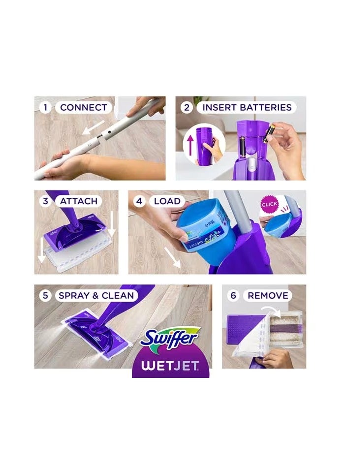 محلول تنظيف الأرضيات الخشبية سويفر WetJet سعة 1.25 لتر سريع الجفاف | عبوة إعادة تعبئة لتنظيف الخشب المعالج | يزيل الأوساخ والدهون والبقع ويمنح لمعان بدون بقايا - Image 2