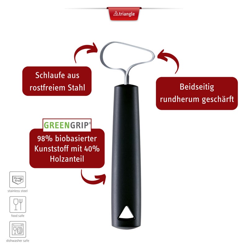 triangle مُستخرج الفواكه والخضروات مثلث الشكل - مصنوع من الفولاذ المقاوم للصدأ فائق الحدة مع عرضين للقطع - يزيل النوى والبذور - آمن للغسل في غسالة الصحون - Image 2