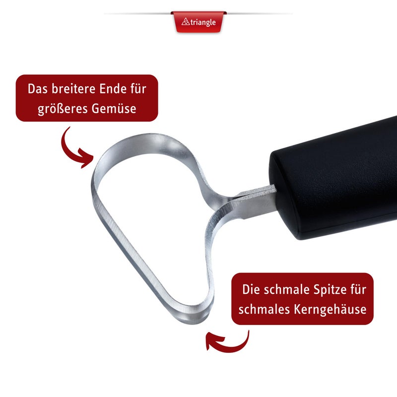 triangle مُستخرج الفواكه والخضروات مثلث الشكل - مصنوع من الفولاذ المقاوم للصدأ فائق الحدة مع عرضين للقطع - يزيل النوى والبذور - آمن للغسل في غسالة الصحون - Image 3
