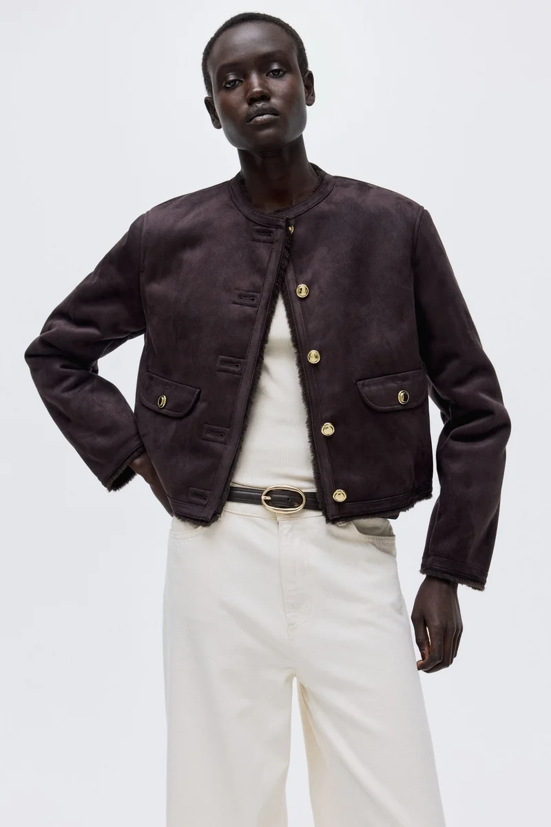 اتش اند ام جاكيت مبطن بالوبر