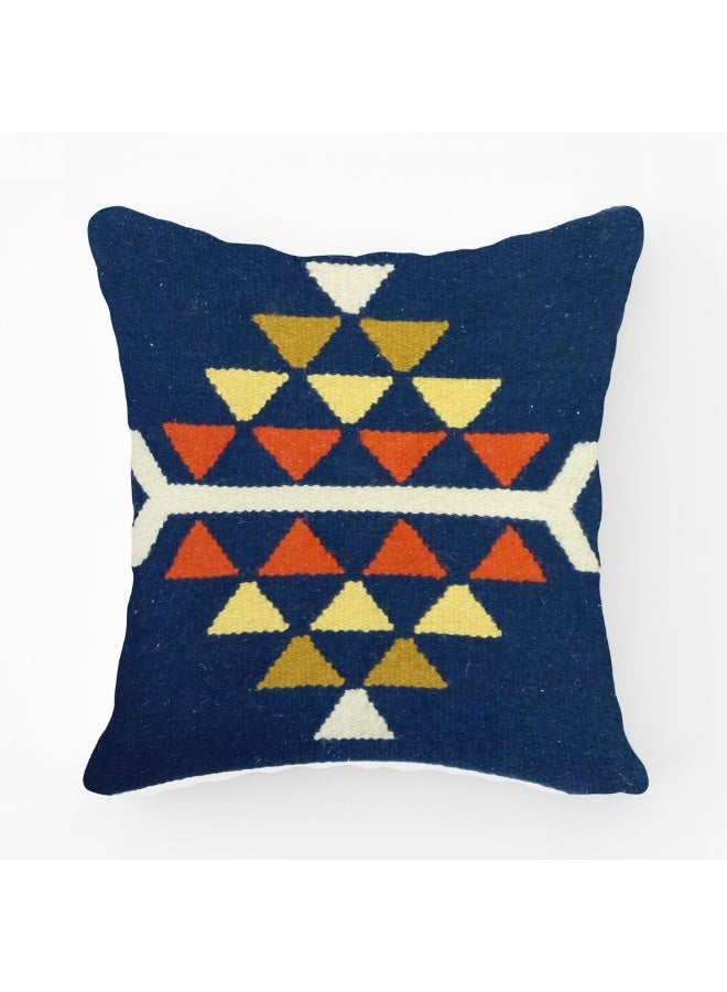 set of 2 matching Decorative wool cushion cover- 45 x 45 cm-blue - Image 1