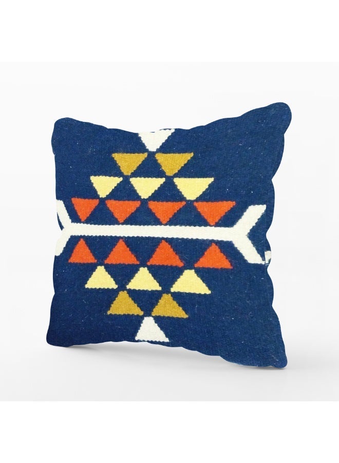 set of 2 matching Decorative wool cushion cover- 45 x 45 cm-blue - Image 2