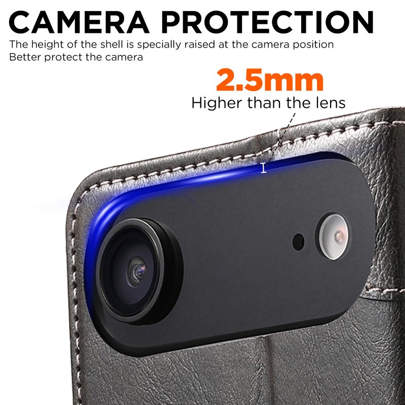 Suteni For Iphone Air Baroque Calf Texture Buckle Wallet Leather Phone Case(Black) - Image 4