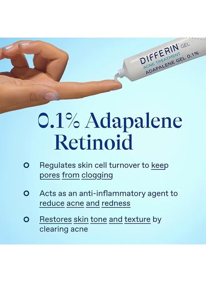 ديفرين هلام علاج حب الشباب ، إمدادات 60 يومًا ، علاج الرتينويد للوجه مع 0.1٪ Adapalene ، العناية بالبشرة اللطيفة للبشرة الحساسة المعرضة للحب الشباب ، أنبوب 15 غرام - Image 4