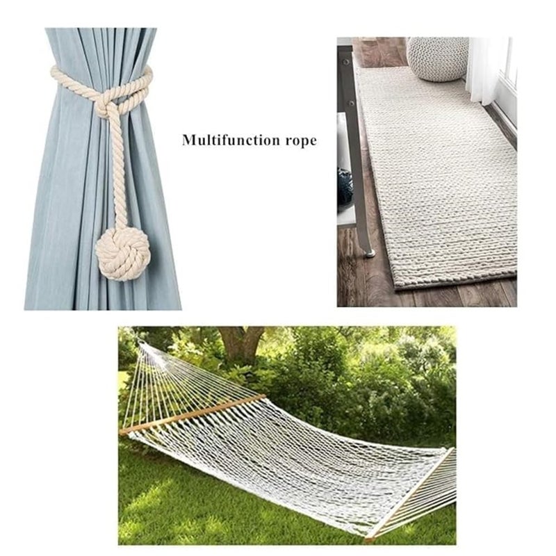 NEWZON 1/2 Inch (Half Inch) Strong Thick Cotton Rope for Craft, Swing, Tug of War, Hanging, Gym, Decoration, Nautical, Landscaping, Railings, Hammock Etc. (10 FEET) - Image 3