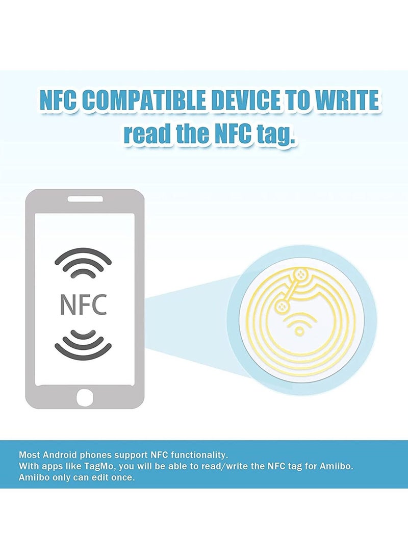 Excefore - NFC 215 Cards NTAG215 NFC Round Cards NFC 215 Card Tag Compatible with TagMo and Amiibo and NFC Enabled Mobile Phones and Devices, Round 25 mm (25 Pieces) - Image 1