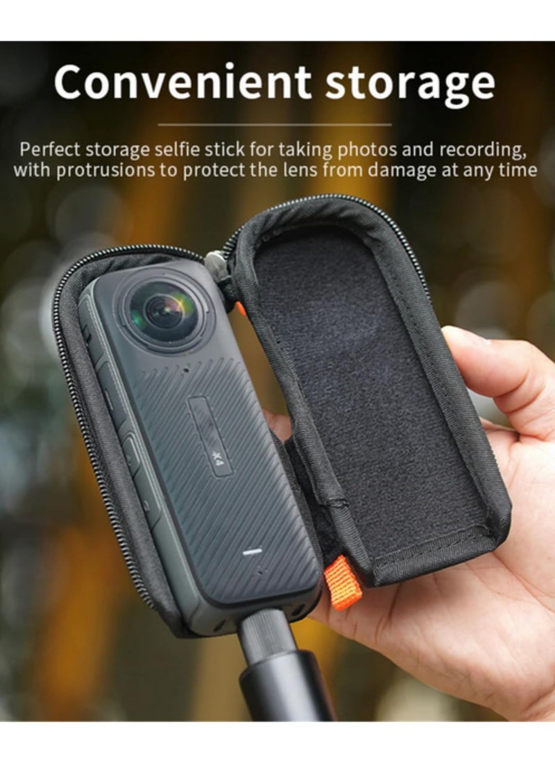Generic Storage Case for Insta360 X4 Camera Protective Hard Shell Bag with Shock Absorbing Lining Bottom Opening for Selfie Stick Tripod Accessories Buckle Durable Zipper Design  - Image 5