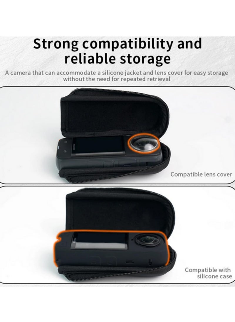 Generic Storage Case for Insta360 X4 Camera Protective Hard Shell Bag with Shock Absorbing Lining Bottom Opening for Selfie Stick Tripod Accessories Buckle Durable Zipper Design  - Image 3