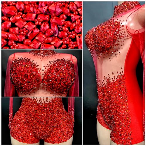 Umillars 500 Pieces Mixed Acrylic Sew on Flatback Rhinestones Crystal Acrylic Gems Diamante for Crafts DIY Dress Clothes Shoes Bag Decorations (Red) - Image 4