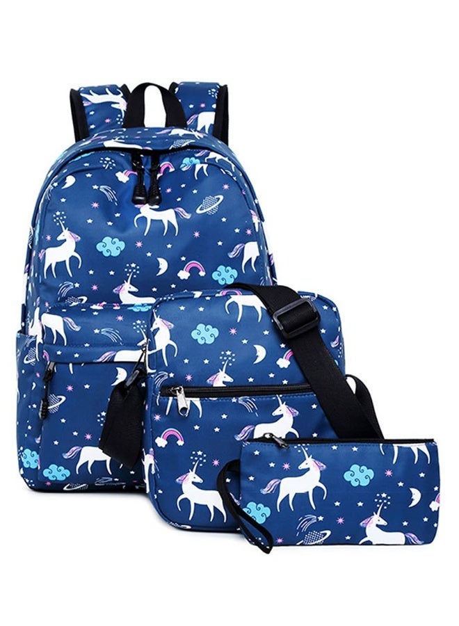 Dream Unicorn School Bag Kids 3-in-1 Bookbag Set, Laptop Backpack Lunch Bag Pencil Case Gift for Teen - Image 1
