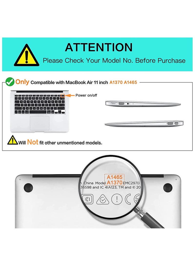 Hard Shell Case Cover Compatible with Older Version MacBook Air (11-inch, 2010/2011/2012/2013/2014/2015) Model: A1370/A1465, (MC505xx/A, MC506xx/A, MC968xx/A, MC969xx/A, MD223xx/A, MD224xx/A, MD711xx/A, MD712xx/A, MD711xx/B, MD712xx/B, MJVM2xx/A, MJVP2xx/A) Crystal Clear - Image 2