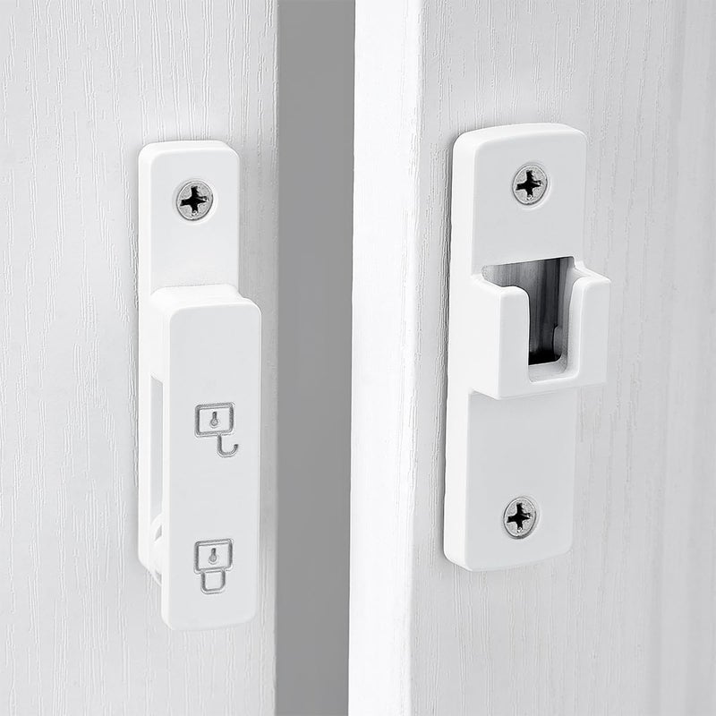 Iniret White Barn Door Latches 180 Degree Gate Lock Flip Gate Latches Hardware Zinc Alloy Door Lock Latch Door Security Sliding Door Latch Lock For Cabinets Bathroom  Barn & Garden. - Image 5