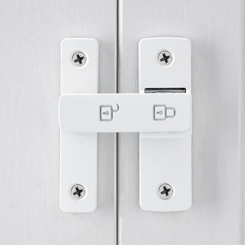 Iniret White Barn Door Latches 180 Degree Gate Lock Flip Gate Latches Hardware Zinc Alloy Door Lock Latch Door Security Sliding Door Latch Lock For Cabinets Bathroom  Barn & Garden. - Image 4
