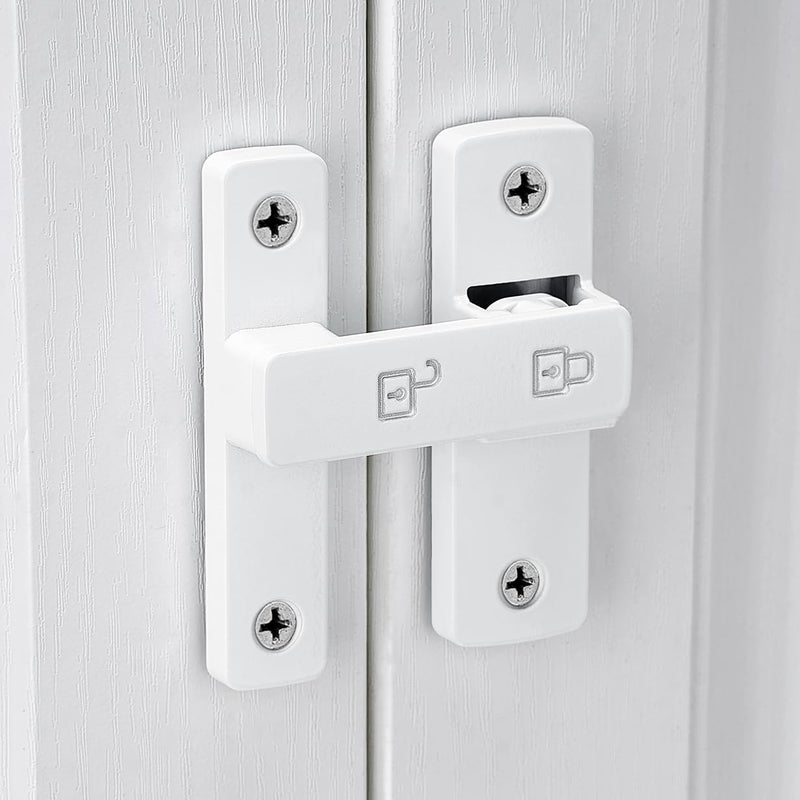 Iniret White Barn Door Latches 180 Degree Gate Lock Flip Gate Latches Hardware Zinc Alloy Door Lock Latch Door Security Sliding Door Latch Lock For Cabinets Bathroom  Barn & Garden. - Image 1