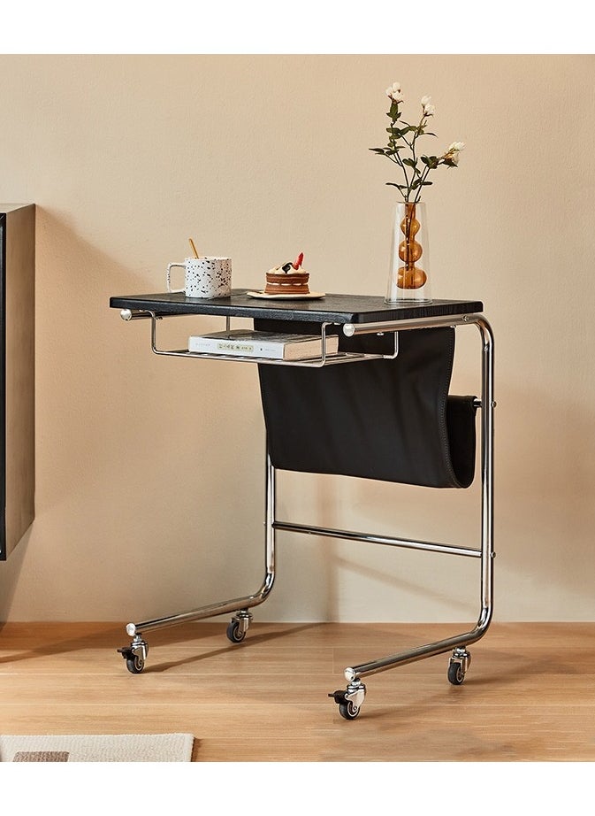 Generic Modern Mini Coffee Table with Wheels Simple Bedroom Side Sofa Table for Living Room Computer Bedside Table  - Image 1
