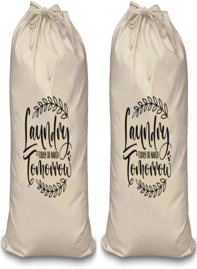 Mayatra's Cotton laundry Bag For Clothes - Travel Organizer - Eco-friendly 100% Pure Cotton Drawstring Bag - Large Size - Hanging Laundry Bag Foldable and Washable (Pack Of 2 Tom) - Image 1