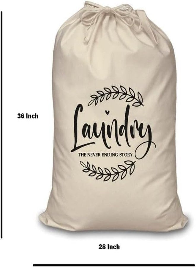 Mayatra's Cotton laundry Bag For Clothes - Travel Organizer - Eco-friendly 100% Pure Cotton Drawstring Bag - Large Size - Hanging Laundry Bag Foldable and Washable (Pack Of 2 Tom) - Image 3
