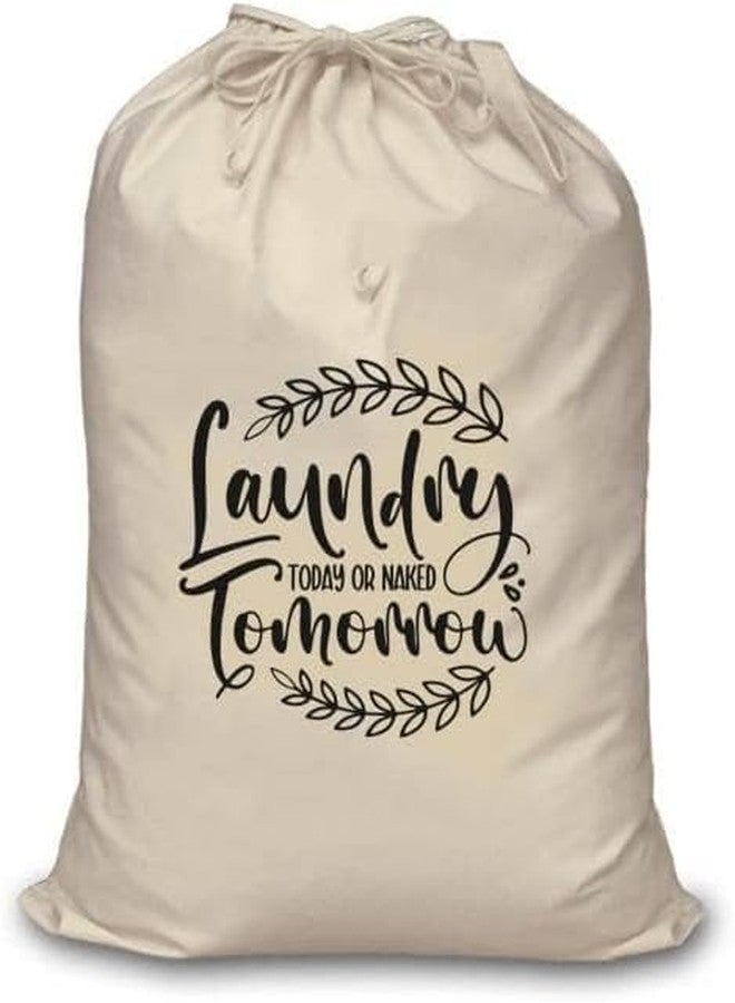 Mayatra's Cotton laundry Bag For Clothes - Travel Organizer - Eco-friendly 100% Pure Cotton Drawstring Bag - Large Size - Hanging Laundry Bag Foldable and Washable (Pack Of 2 Tom) - Image 2