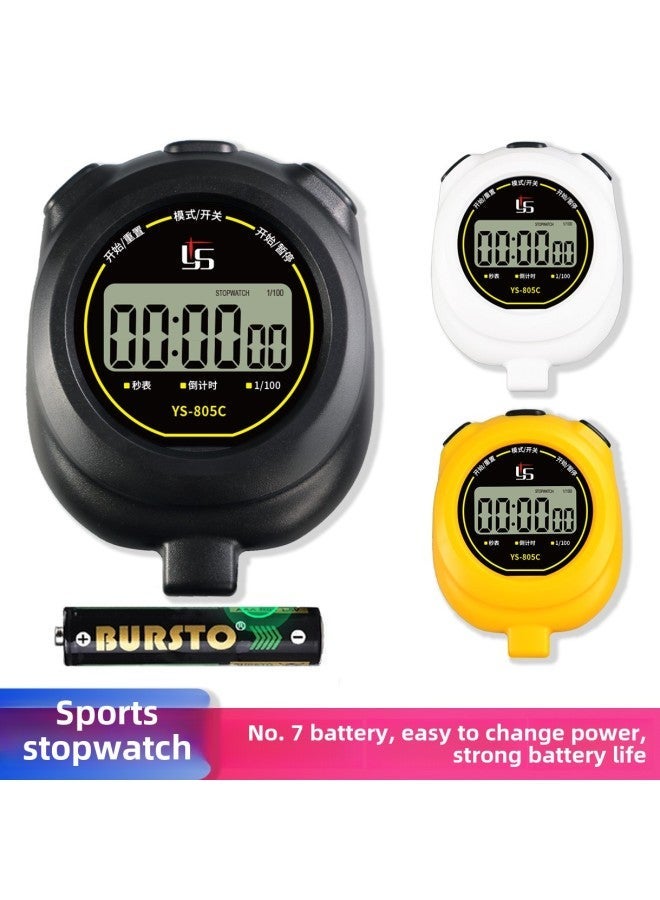 Generic Yisheng 805C Stopwatch Timer Running Training Track And Field Referee Sports Competition Special Countdown Can Be Turned Off-Display Accuracy:YS-805C Chinese Black - Image 1