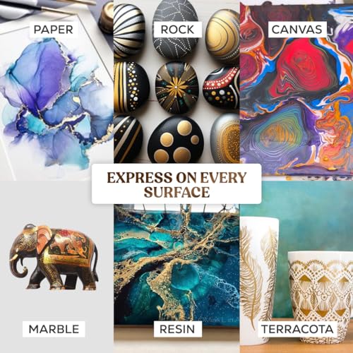 GRANOTONE Acrylic Venezia Metallic Colour | 12 Metallic Shades | 50 ml | Extra Sheen | Non Fading | Indoor/Outdoor | Non Toxic | Multi-Surface | Pro Artist, Hobby Painters & Kid | Made In India - Image 5