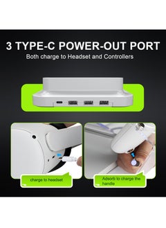 KASTWAVE HiBloks Charging Station for Meta/Oculus Quest 2, Illuminated VR Stand for Quest 2, Magnetic Controller & Headest Display Charger with 2 Rechergeable Batteries, Battery Cover and USB-C Fast Charging  - Image 3