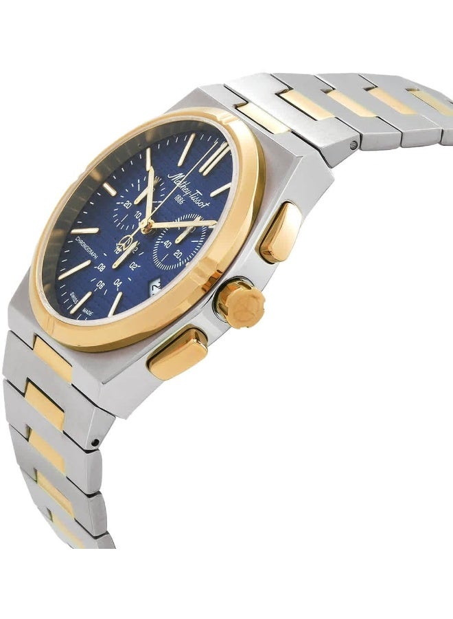 Mathey-Tissot ساعة ماتهي-تيسو زولتان كرونو كرونوغراف كوارتز بقرص أزرق للرجال H117CHBBU - Image 2